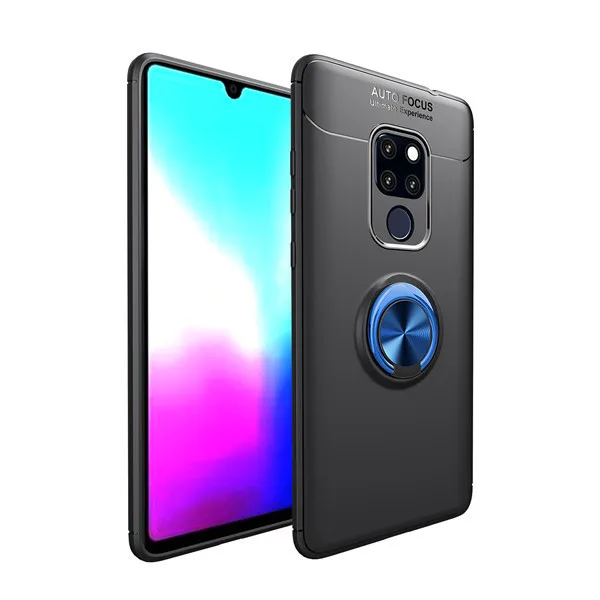 Для huawei mate 20 Pro чехол mate 20 Pro Бизнес с кольцом для пальцев магнетизм держатель телефона задняя крышка для huawei mate 20X Coque - Цвет: Black blue