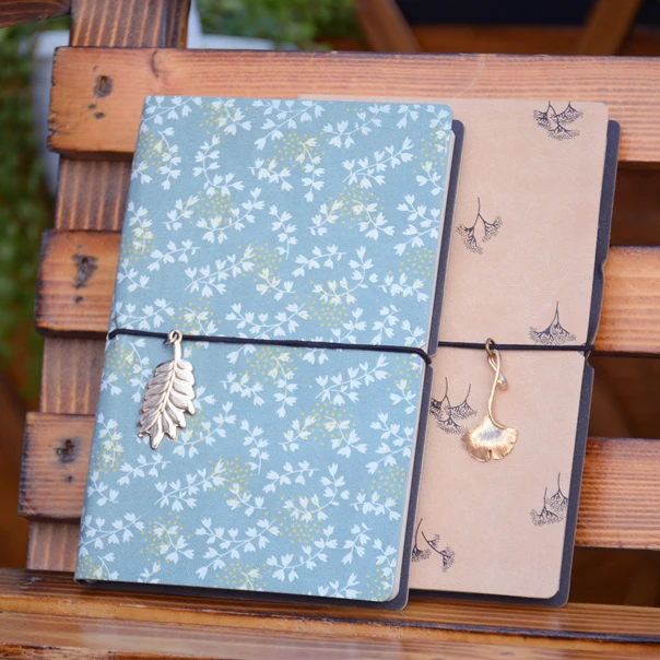 

Vintage PU Flower Notepad Blank Notebook Hand Book Diary Plain Journal