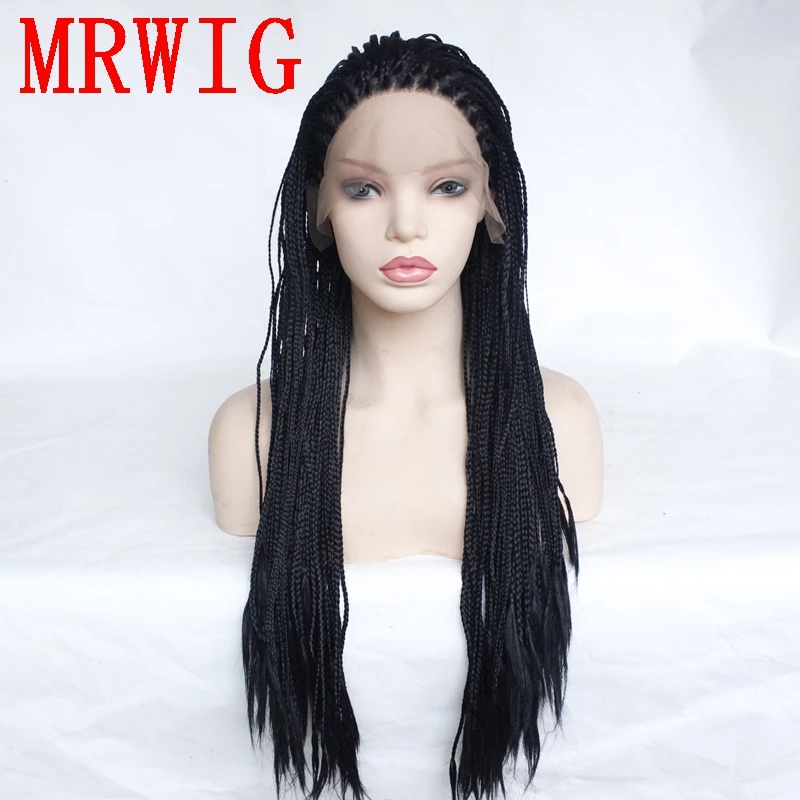 Парик MRWIG с длинной плетеной коробкой черный/коричневый/светлый парик