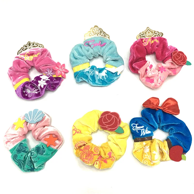 Sofia Cinderella Rapunzel Snow White Baby Kids Children Hair Scrunchy Princess Accessories Rubber Bands Rope Ring | Детская одежда и