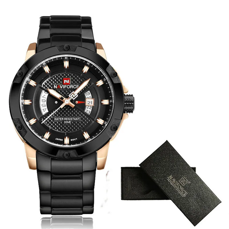 

Mens Watches Top Luxury Brand NAVIFORCE Men Full Steel Watches Quartz Watch Analog Waterproof Sports Army Military WristWatch