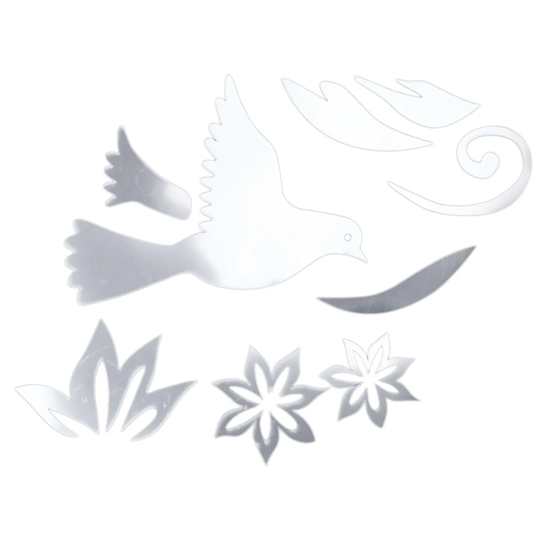 3D птица Цветы зеркальный эффект наклейки на стену модный дизайн художественные