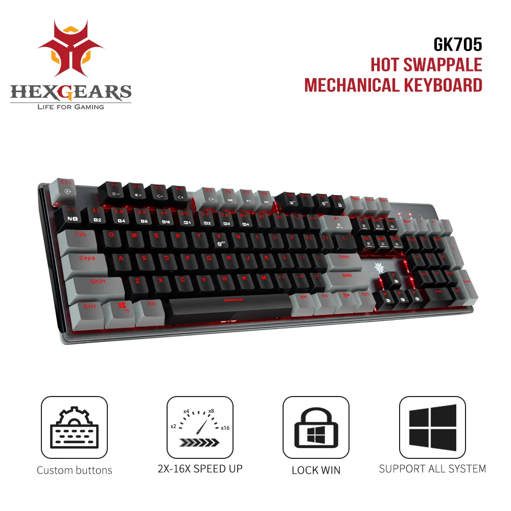 HEXGEARS GK715 Kailh коробка переключатель игровая клавиатура Водонепроницаемый Розовый 104 клавишная клавиатура переключатель горячей замены Механическая игровая клавиатура