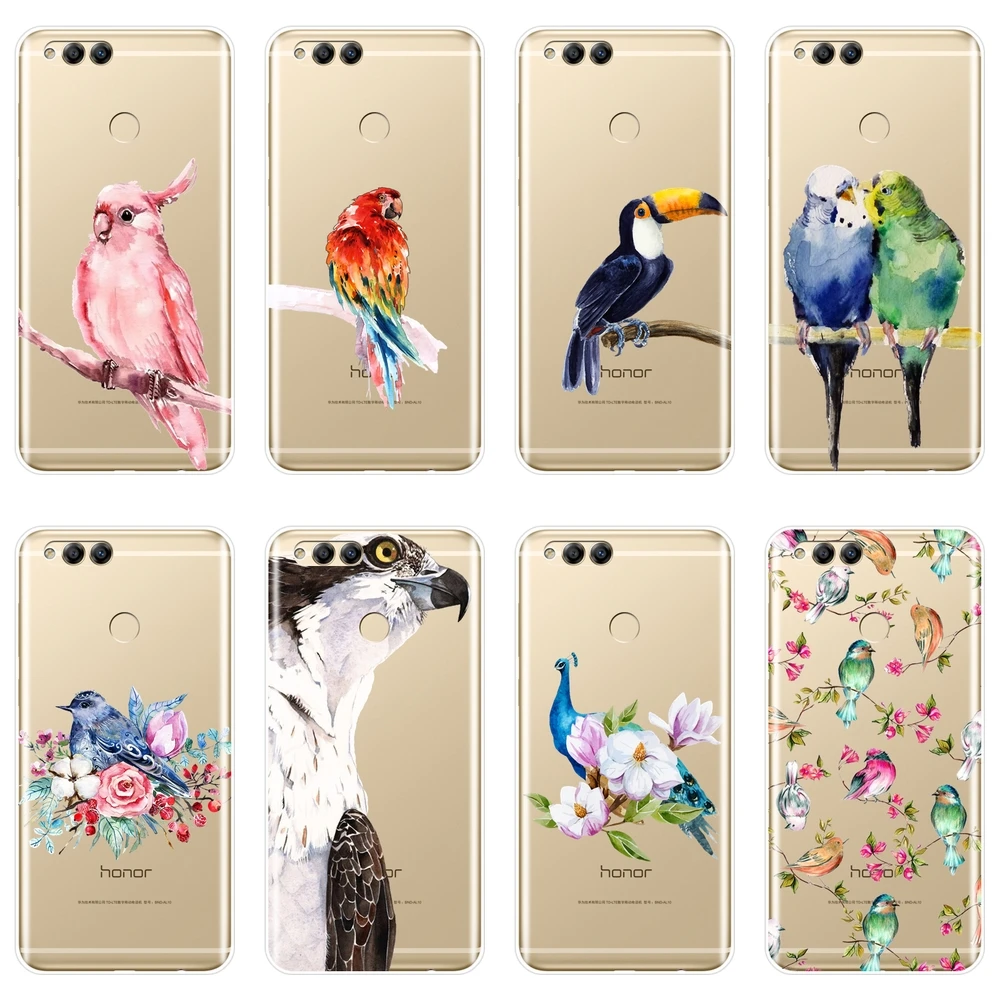 Soft Silicone Phone Case For Huawei Honor 7 7S 7X 7A 7C Pro 8X MAX 10 9 8 Eagle Bird Back Cover Lite | Мобильные телефоны и