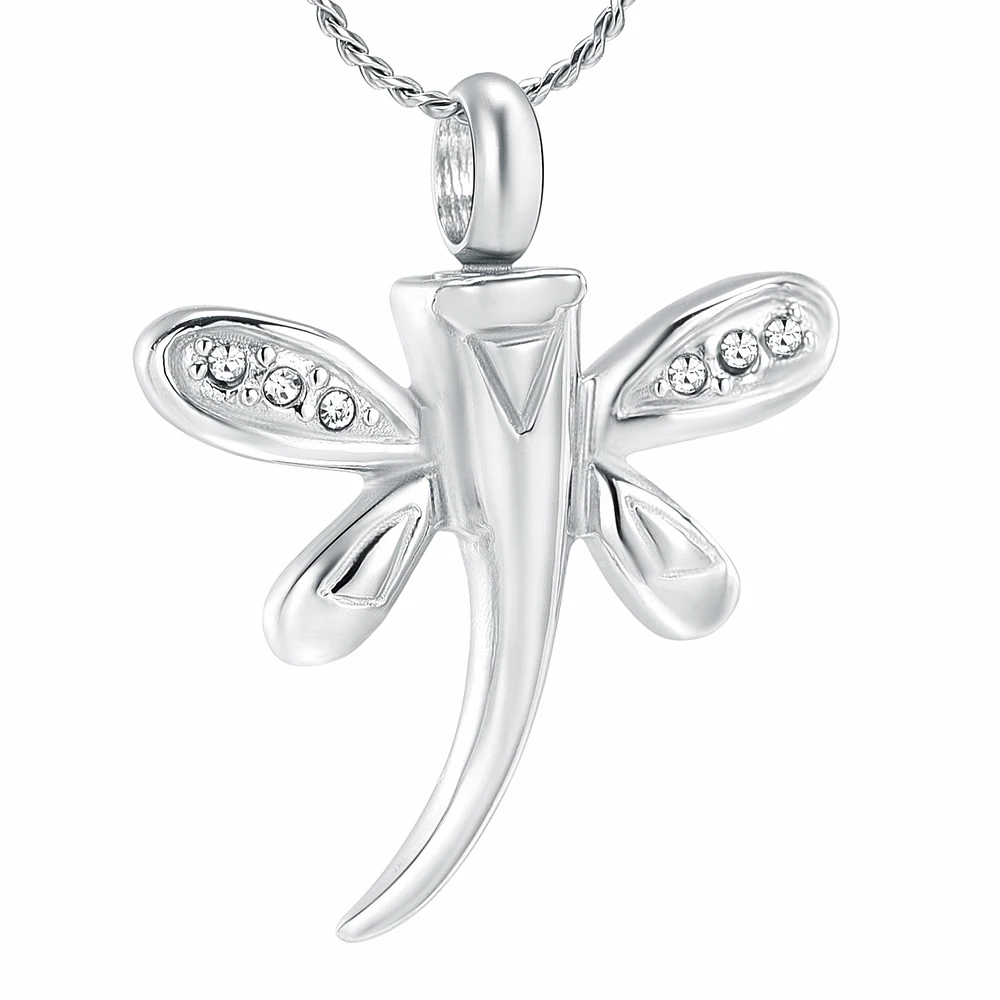 J888 Infinity Dragonfly Memorial Jewelry Holder Urns Pet Animal Ashes Cremation Pendant Stainless Steel Necklace for Women | Украшения и