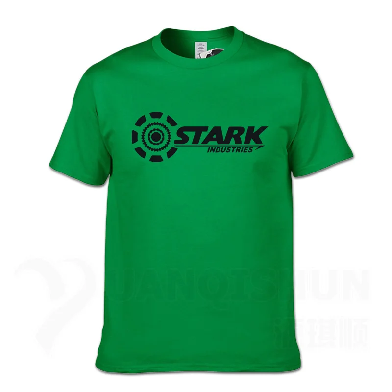 Green Безупречные отрасли футболки Tony Stark iron man летние брендовые хлопковые футболки 16 цветов повседневные футболки с короткими рукавами для фитнеса - Цвет: Green