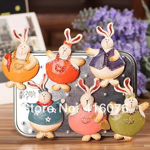 Бесплатная доставка! Деревенский стиль танцующий Кролик Фигурки из полимерной