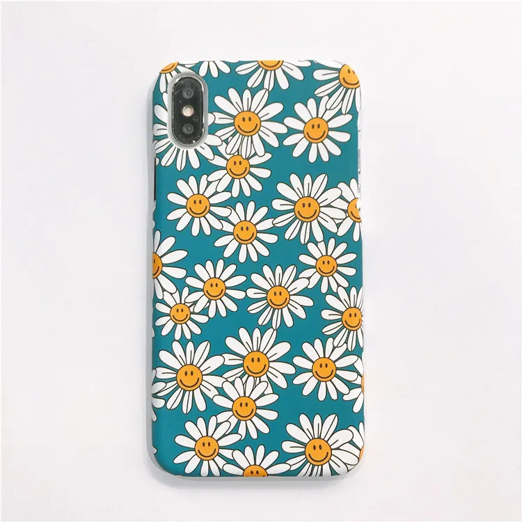 Лак мультфильм цветы Маргаритка чехол для телефона для iphone XS Max X XR 8 7 6 S Plus 5 5S SE задняя крышка модные Жесткие ПК-Чехлы Ретро Capa