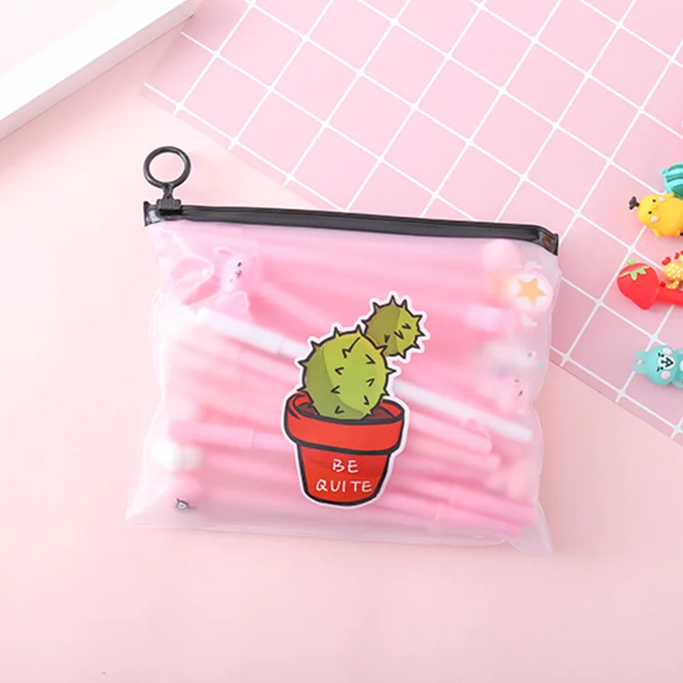 22 20 шт./компл. милый мультфильм стоимость пакет ручка с колпачком Kawaii 0,5 мм черные чернила ручки офисные школьные принадлежности гелевые ручки материал Escolar - Цвет: 22