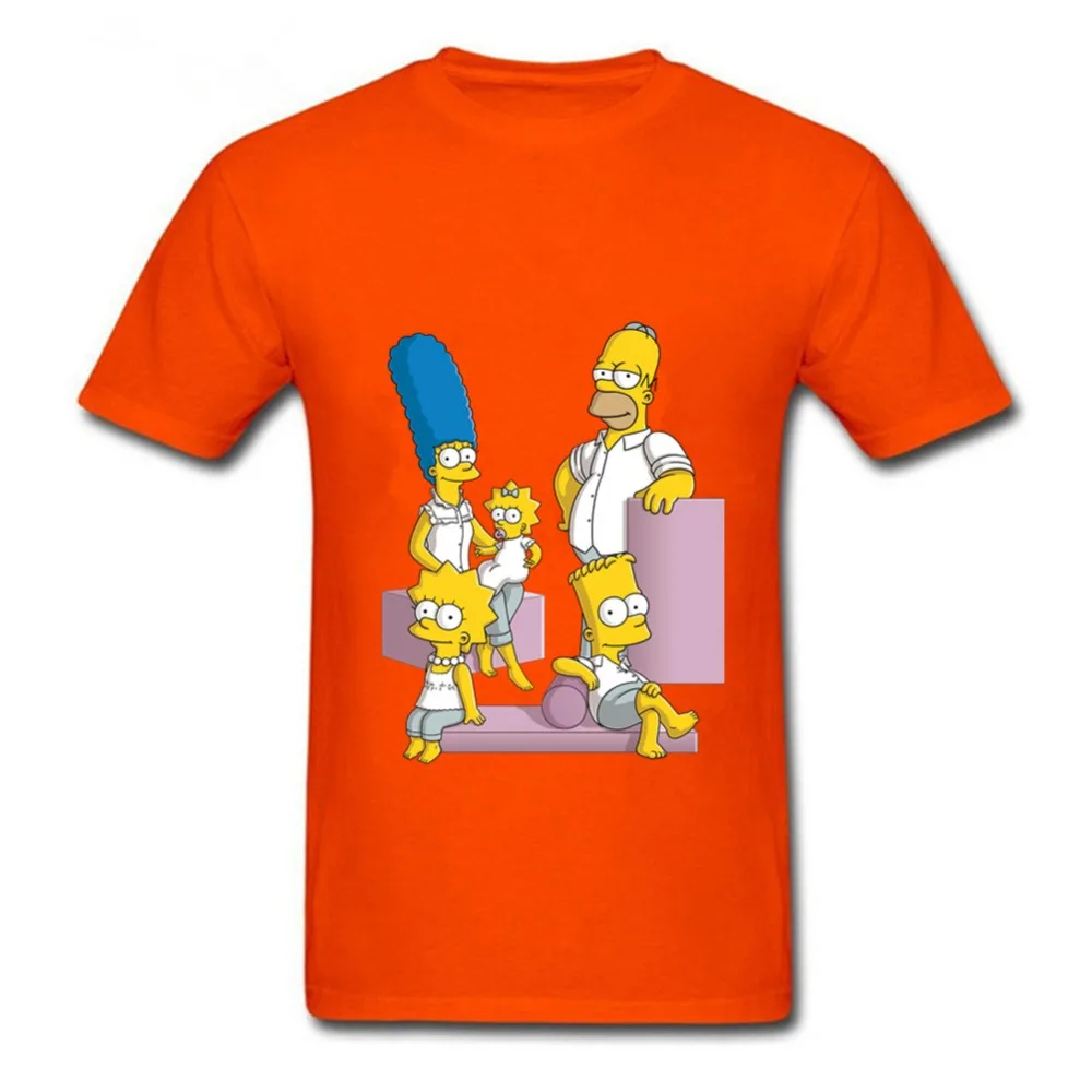 Printed Tee Shirts The Simpson Family Funny Homme Clothing T-Shirt Crewneck Short Sleeve T Shirt | Мужская одежда