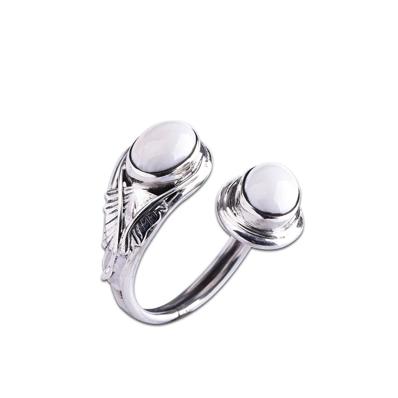 Женское кольцо из серебра 925 пробы элегантные кольца натурального белого нефрита