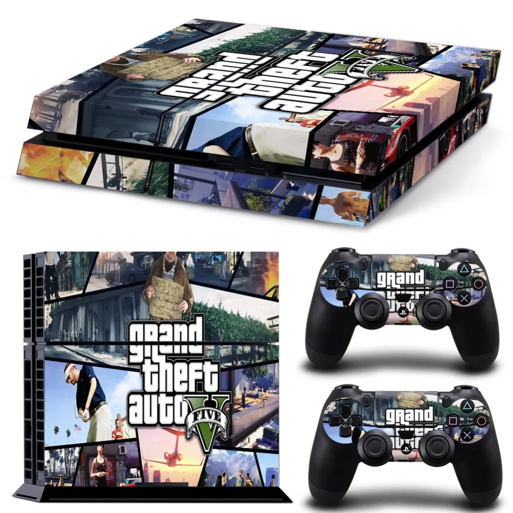 GTA-V для консоли Playstation 4 наклейка виниловая кожа чехол для sony PS4 игр с 2 контроллером кожи