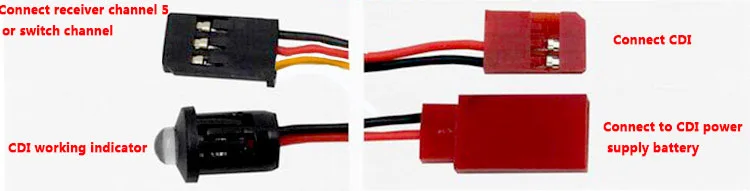 Rcexl 2,0 опто газовый двигатель CDI выключатель пламени переключатель для RC модели DLE бензиновый двигатель части самолета