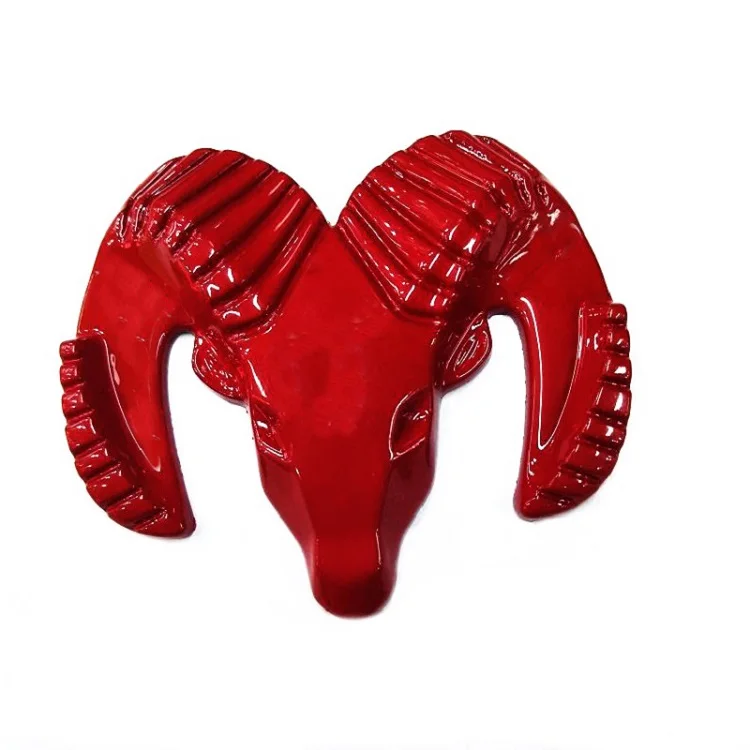 red large 3D Автомобильная головка гриль задняя дверь 3D наклейка s металлическая Замена Эмблемы эмблема додж калибер додж калибер Металлическая Хромовая табличка эмблема наклейка Ram Head для Dodge Ram caliber - Название цвета: red large