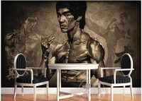 custom photo 3d room wallpaper non woven mural picture nostalgic bruce lee tv wall decoration painting 3d wall murals wallpaper