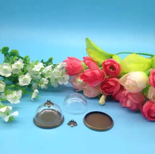 Стеклянный шар с полукруглым бронзовым покрытием 100 шт./лот 25 мм пузырьковая