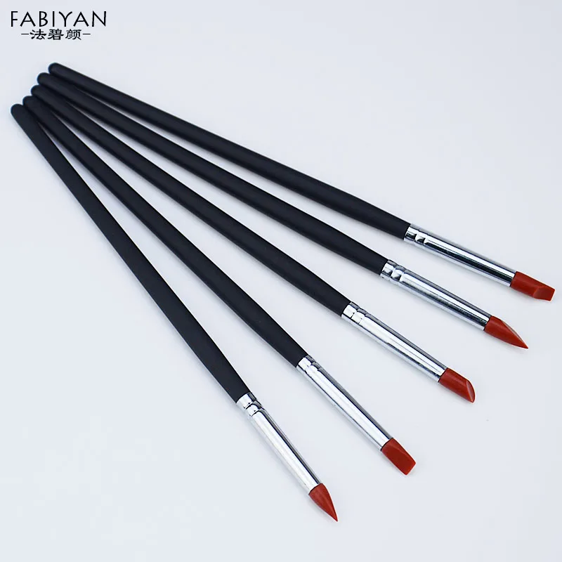 

5 шт./компл. дизайн ногтей Силиконовая ручка кисть для рисования тиснение Смешанная форма резьба по голове лак УФ гель строитель DIY Инструмен...