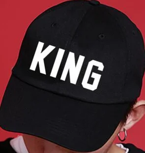 Черный Бейсбольная кепка KING QUEEN, бейсболка для мужчин и женщин, козырек, кепка s dad Bone, белая, черная, для влюбленных, в стиле хип-хоп, Спортивная Кепка, кепки - Цвет: Черный