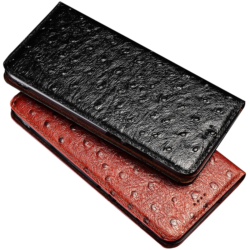 Чехол из натуральной коровьей кожи с текстурой страуса для ZTE AXON 7 7s 9 10 Pro Mini Max