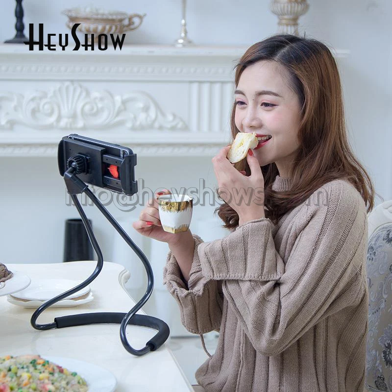 Adjustable Lazy Neck Phone Stand Bracket 3.5-5.5 inch Cellphone Display Desk Mount Universal Holder For All Phones 360 Rotation |