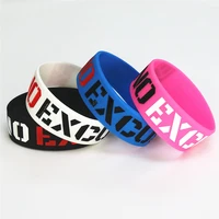 4pcs fashion no excuses motivation silicone wristband wide rubber bracelets bangles used in any sport activities gift sh076