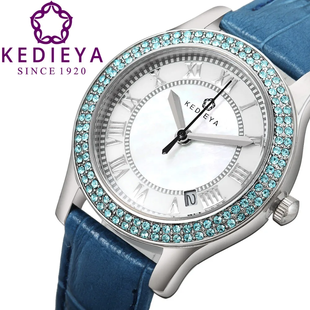 KEDIEYA Женская Люксовые Бренды Циркон Бриллиант Жемчуг Циферблат