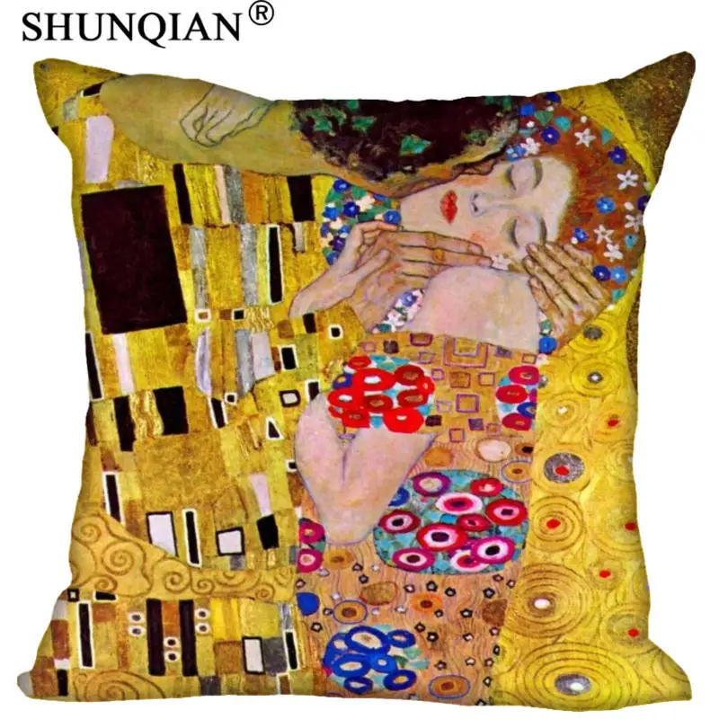 Густав Климт поцелуй изготовленный на заказ квадратный с молнией Подушка Чехол