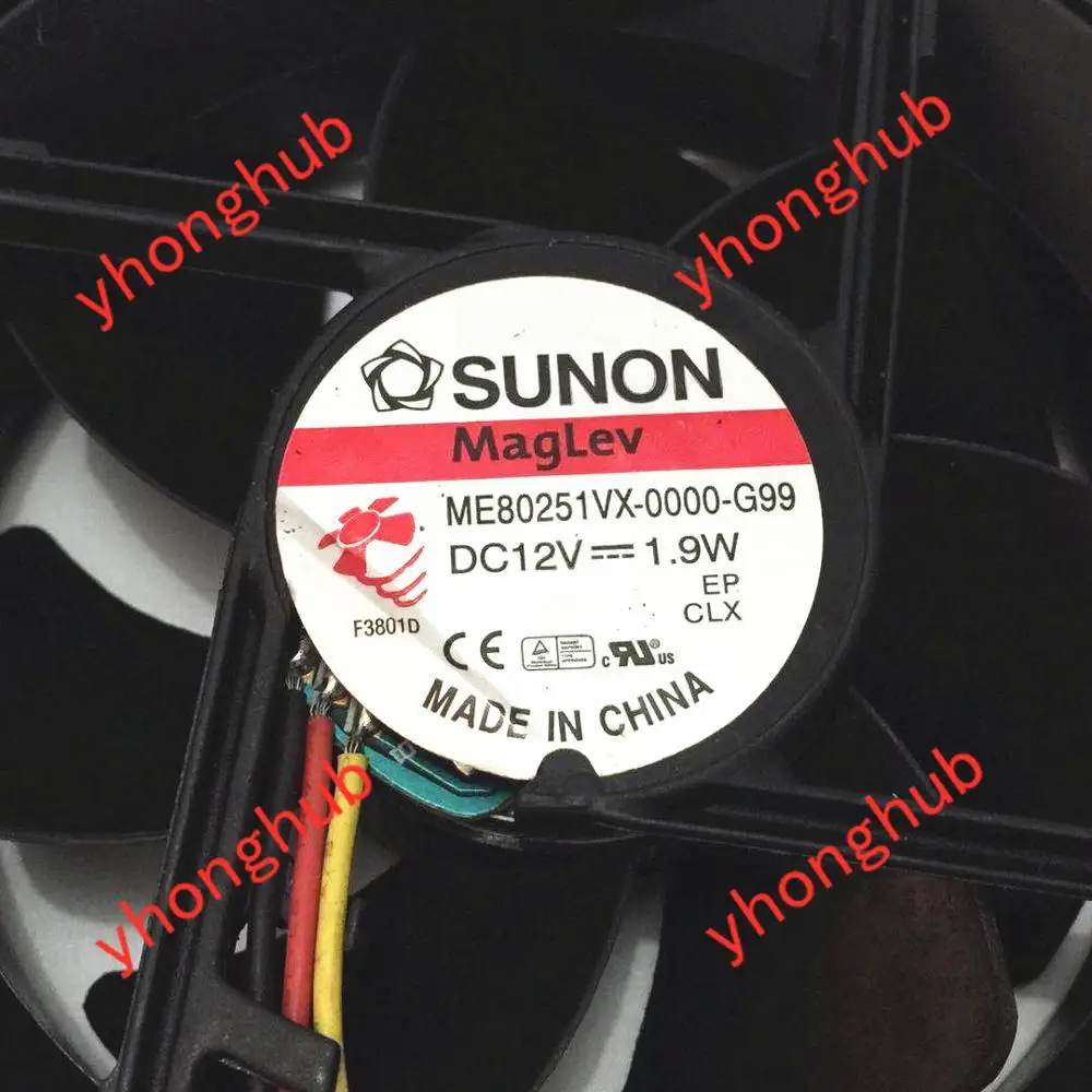 SUNON ME80251VX 0000 G99 Вентилятор охлаждения сервера DC 12 В 1 9 Вт 80x80x25 мм|fan dc|square fanfan dc 12v |