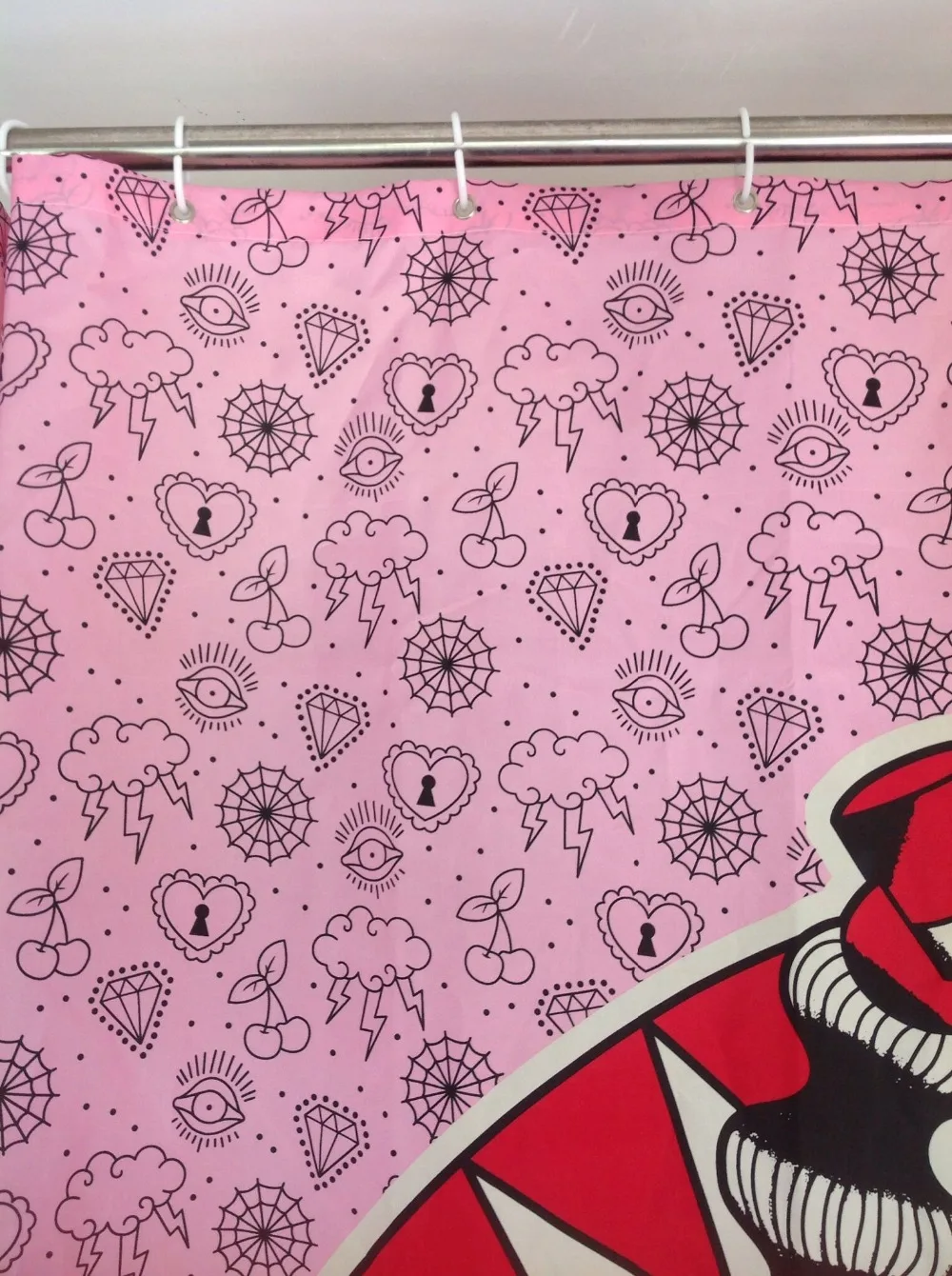 Штора для душа в стиле панк девушек водонепроницаемая из полиэстера с защитой от