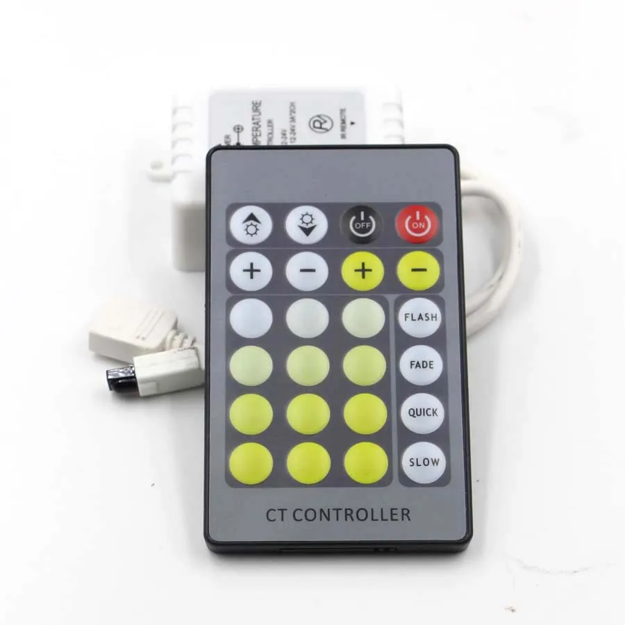 DC 12 V-24 V ИК-пульт дистанционного управления для двойной Цвет CCT Цвет Температура Регулируемый& с регулируемой яркостью 5050 w ww Светодиодные ленты лента светильник