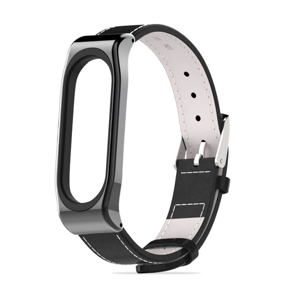 Mi jobs mi band 4 ремешок из натуральной кожи Correa для Xiaomi mi ремешок 3 ремешок Смарт-часы браслет на запястье браслет mi Band 4 ремешок