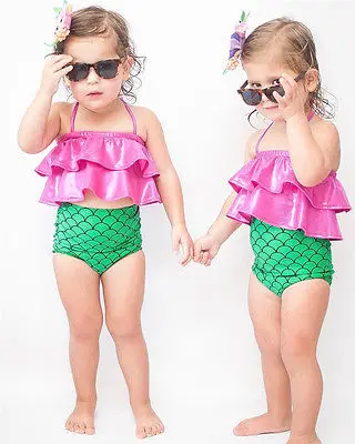 

2Pcs Toddler Kids Baby Girls Swimsuit Swimwear Bathing Suit Tankini Bikini Set