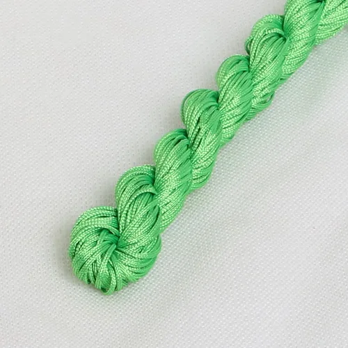 Нейлоновый ювелирный шнур из бисера, китайский узел, макраме, трещотка, 1 мм* 24 м, веревка для DIY, модный браслет, кольцо с плетеным орнаментом - Цвет: grass green