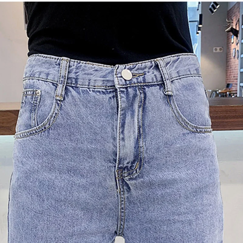 High Waist Jeans Woman 2019 Summer Thin Denim Crop Boyfriend Elastic Full Length Plus Size 5xl Mom Jean Femme | Женская одежда