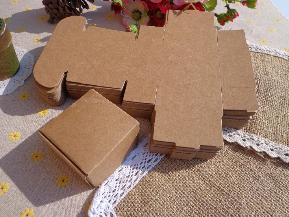 20шт 8x6x2,2 см пустая коробка для конфет из крафт-бумаги, мыло ручной работы в коробке, ювелирное печенье в подарок бумажная коробка для вечеринки, дня рождения, свадьбы