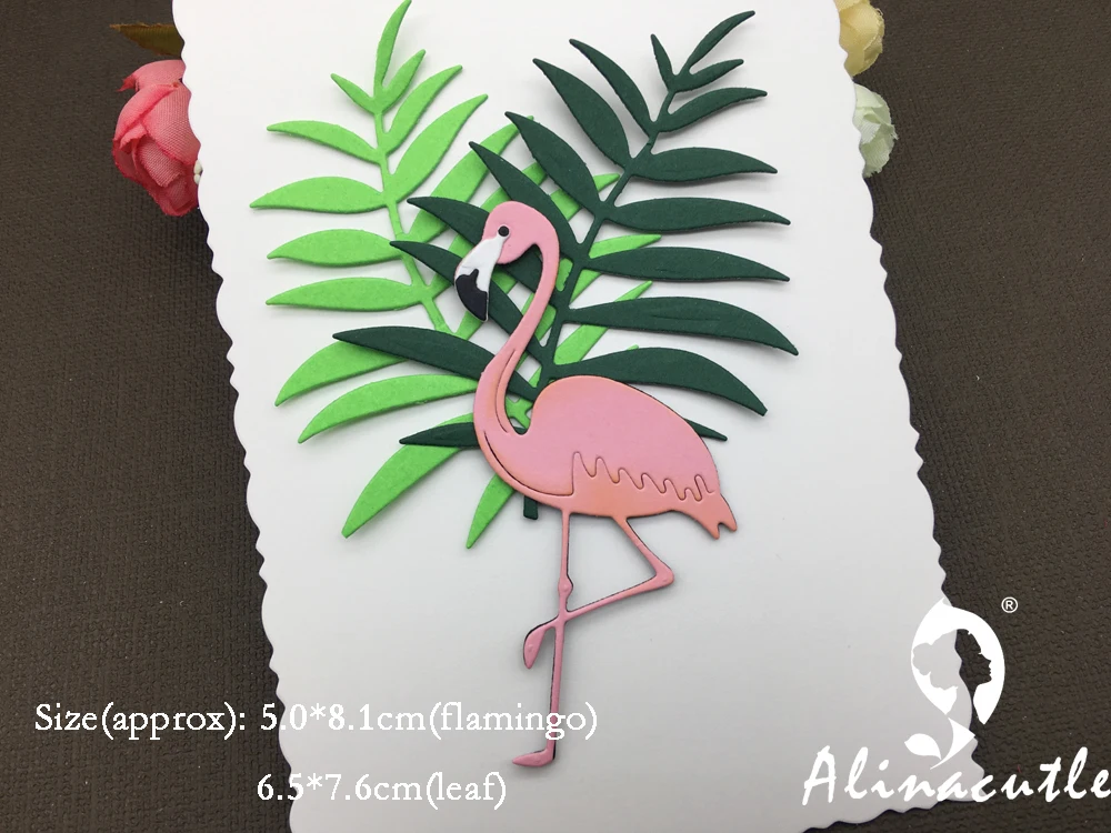 AlinaCraft металлические режущие штампы 2 шт. Фламинго лист лето птица ветка любовь