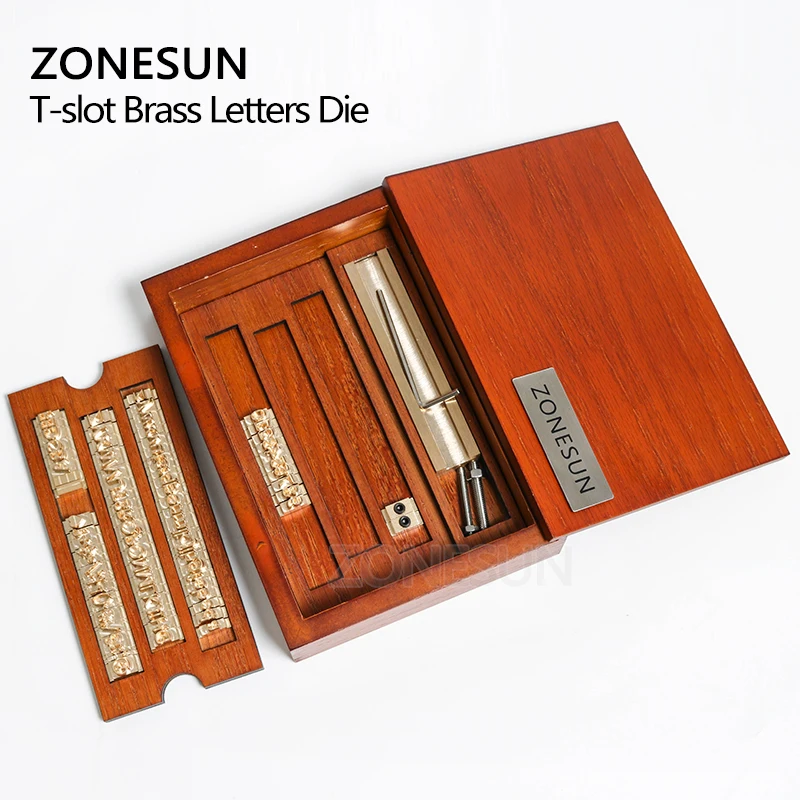 

ZONESUN 6mm T slot 10cm 52 Alphabet Letters Custom Leather Stamp Craving Tool Branding Iron Machine Wood Box