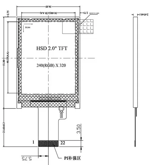 Ips 2,0 дюймов 22PIN TFT lcd цветной экран ST7789 Привод IC 240(RGB)* 320 MCU 8-битный интерфейс