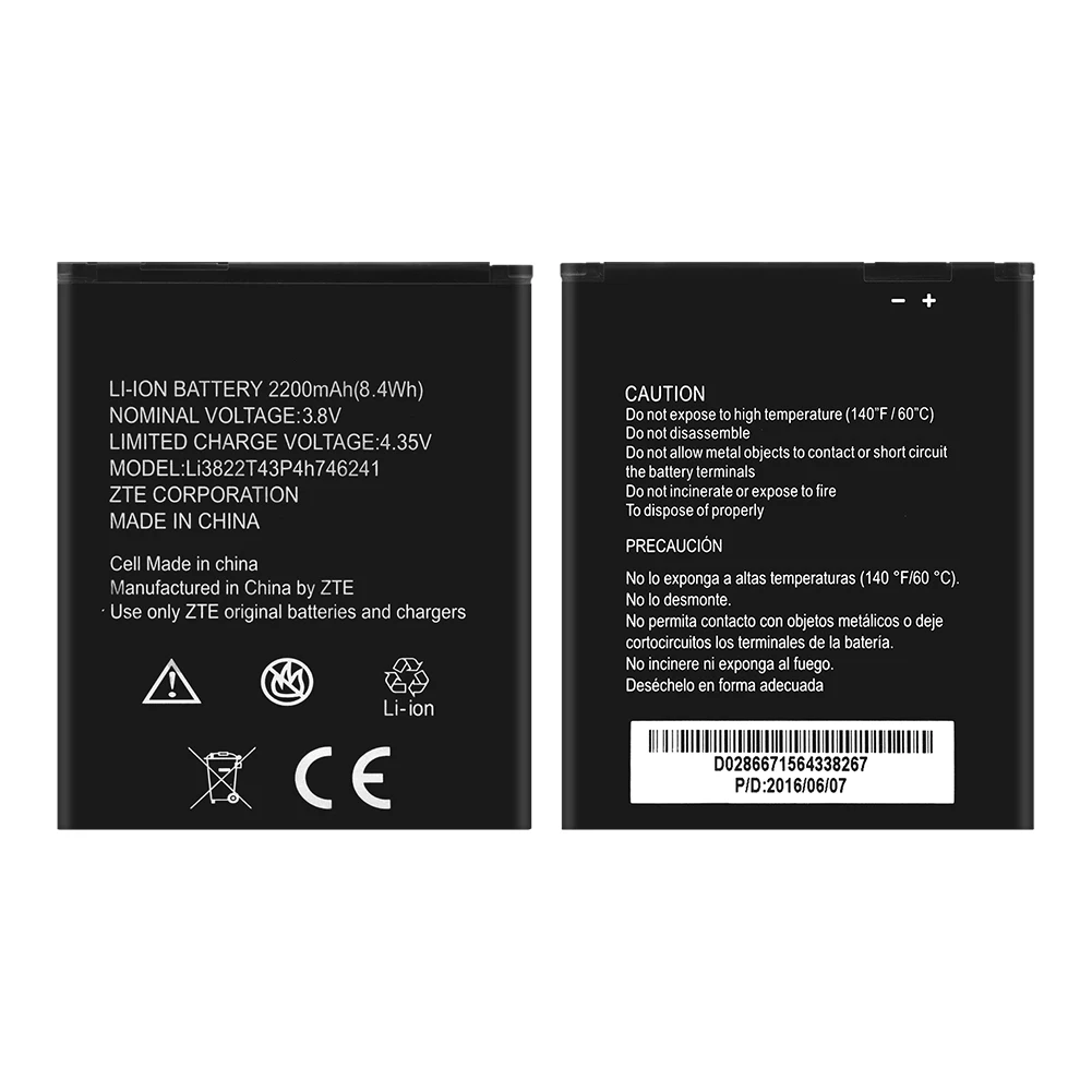 2200mAh литий-ионные запасные батареи для мобильного телефона Li3822T43P4h746241 для zte Blade L4 Pro A465 A475 TWM Amazing X3s
