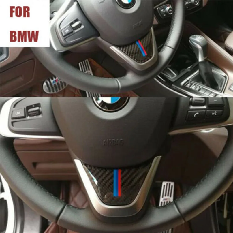 Чехол рулевого колеса автомобиля углеродного волокна наклейки для BMW X1 F48 F45 F46 2