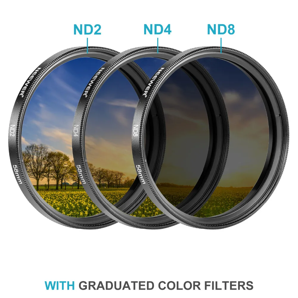 

Neewer 58mm Lens and Filter Bundle: Wide Angle Lens, Telephoto Lens and Filter Set (Macro, ND, UV, CPL, FLD) for Canon EOS Rebel