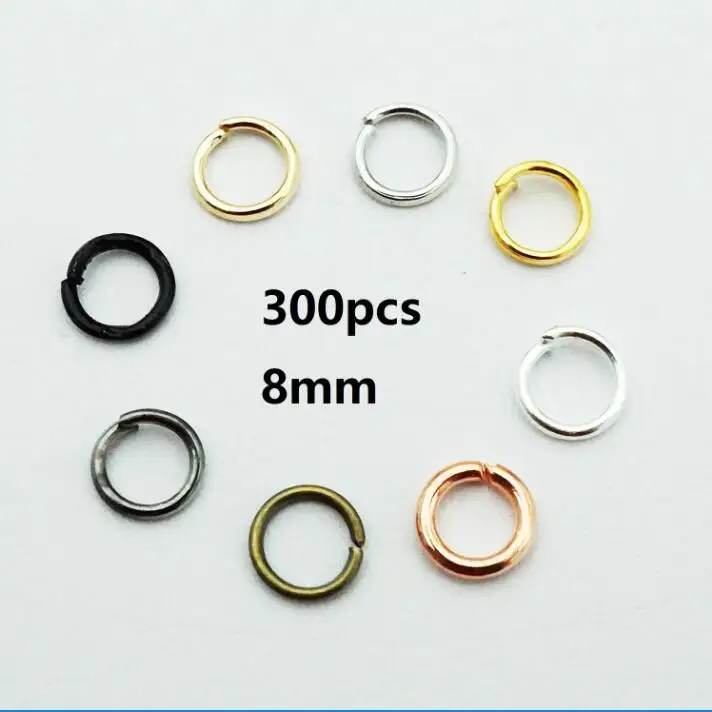 Circle 300pcs 8mm 100 шт./лот застежка "Лобстер" крючок и 300 шт Открытый круг прыгающие кольца открытая одна петля для DIY ожерелье браслет Изготовление ювелирных изделий - Цвет: Circle 300pcs 8mm