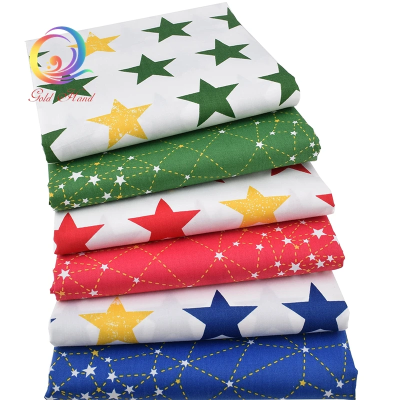Haisen цветные звезды мультяшная печатная саржевая хлопчатобумажная ткань сделай