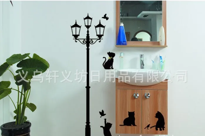 Vinyl stickers PVC wall cat decorative living room wallpaper DIY home art poster under the lights | Дом и сад