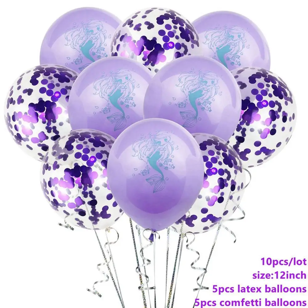 Mermaid Balloons 11 Taoup 1 шт. мультяшная маленькая наклейка с изображением русалки Вечерние Декорации маленькая Русалочка День Рождения Декор для маленьких девочек Babyshower - Цвет: Mermaid Balloons 11