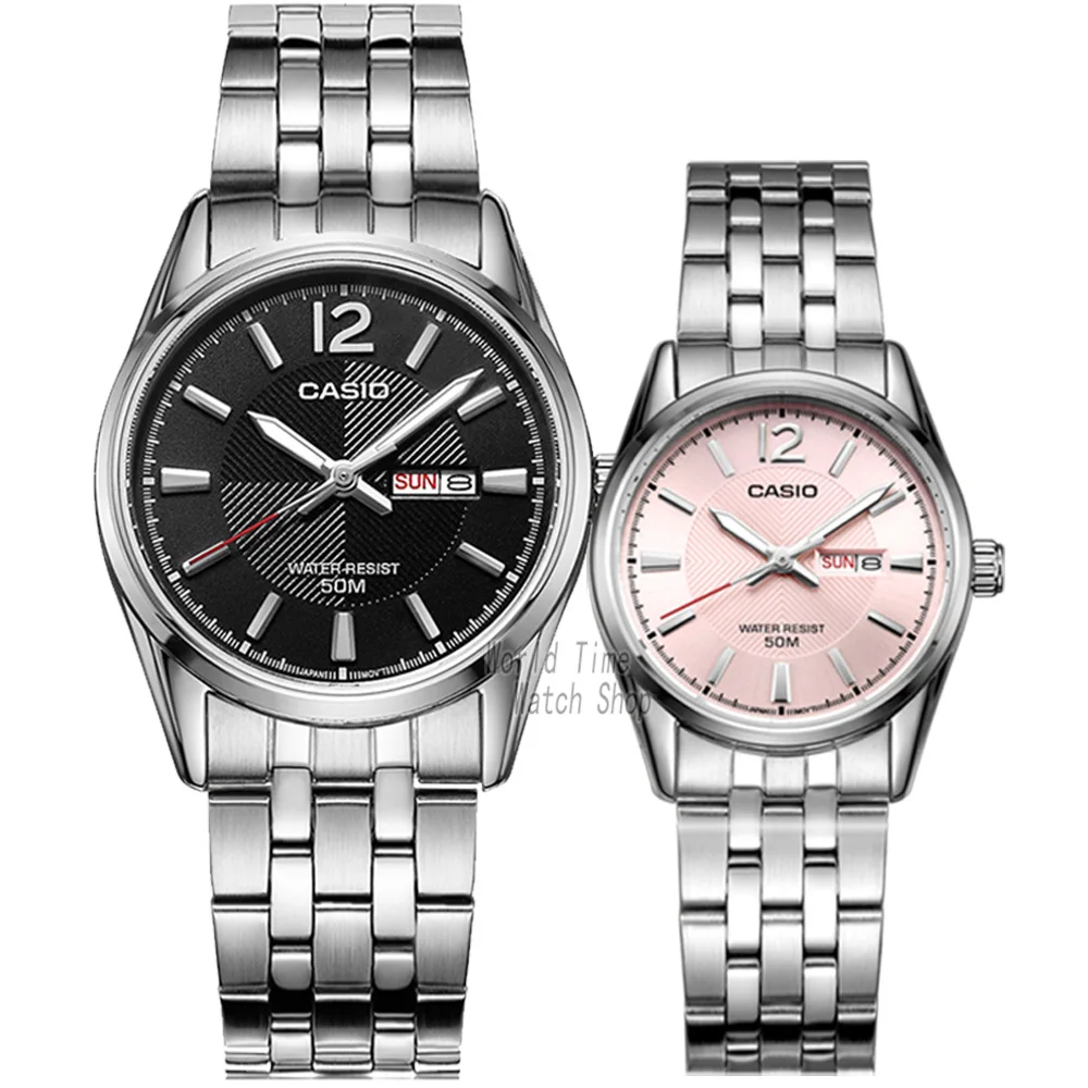 M1335D1A-L1335D5A Casio Watch Часы Мужские кварцевые спортивные женские и мужские часы брендовые Роскошные водонепроницаемые парный комплект часов из нержавеющей стали Feminino Relogio Masculno MTP-1335D LTP-1335D - Цвет: M1335D1A-L1335D5A