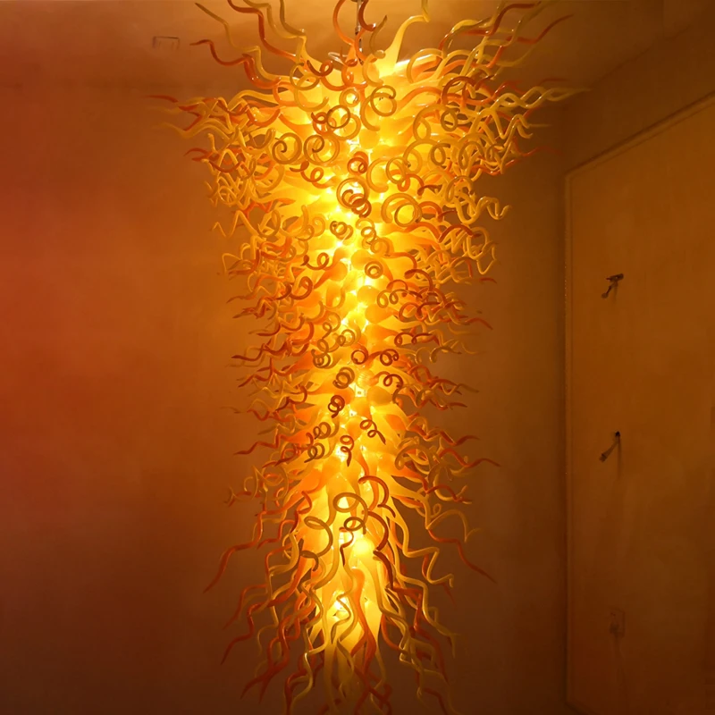 

Latest Designer Suspension Chandelier Lamp Art Decorative Indoor LED Hand Blown Glass Chandelier Lamp Large Size