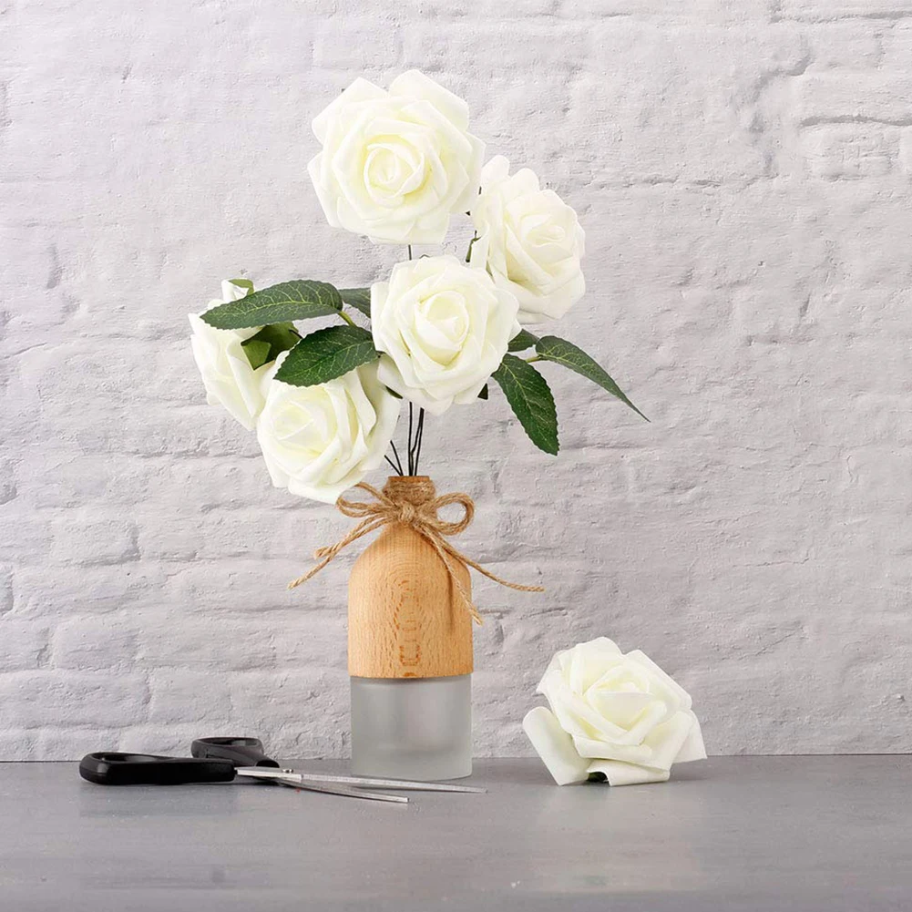 60 шт. искусственные листья розы поддельные растения для свадебных букетов