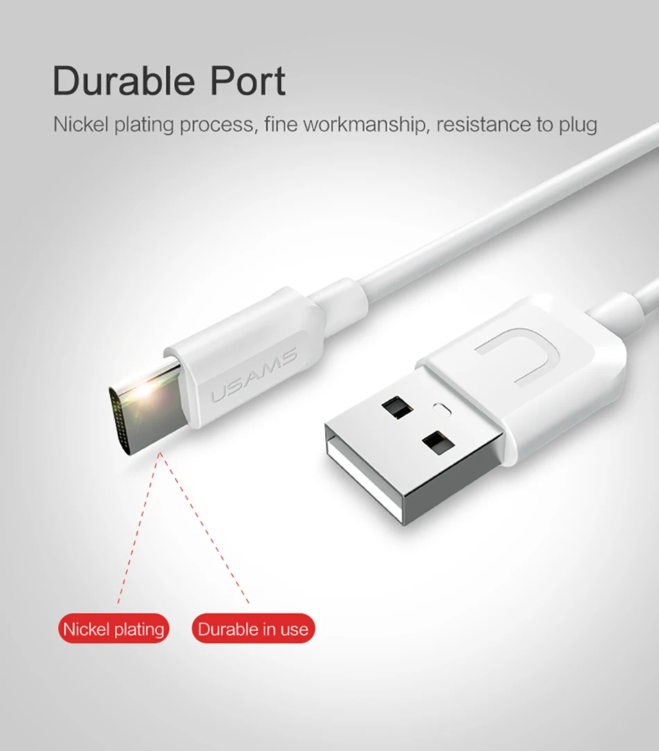 10 шт./партия usb кабель type-C, USAMS кабель для зарядки и синхронизации почти всех типов c кабель для зарядки телефона