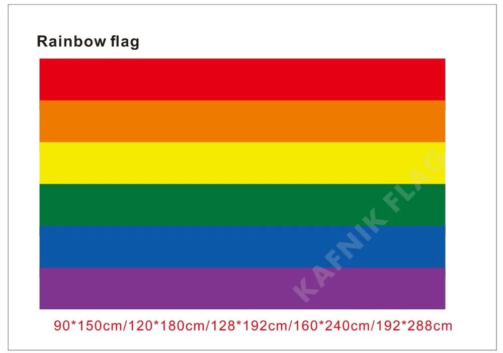 KAFNIK 90*150cm/128*192cm/192*288cm (2*3ft/3*5ft) LGBT Rainbow Flags Lesbian Gay Parade Banners for Event/party/home Decorative | Дом и сад